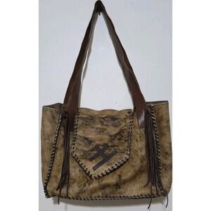 Leather Calf Hair‎ Handmade Shoulder Tote Bag Cowhide Western Rustic Boho Purse